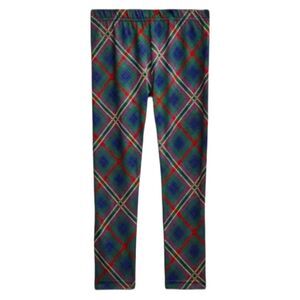 POLO‎ Ralph Lauren Girls Patchwork Plaid Stretch Jersey Leggings Size 6X